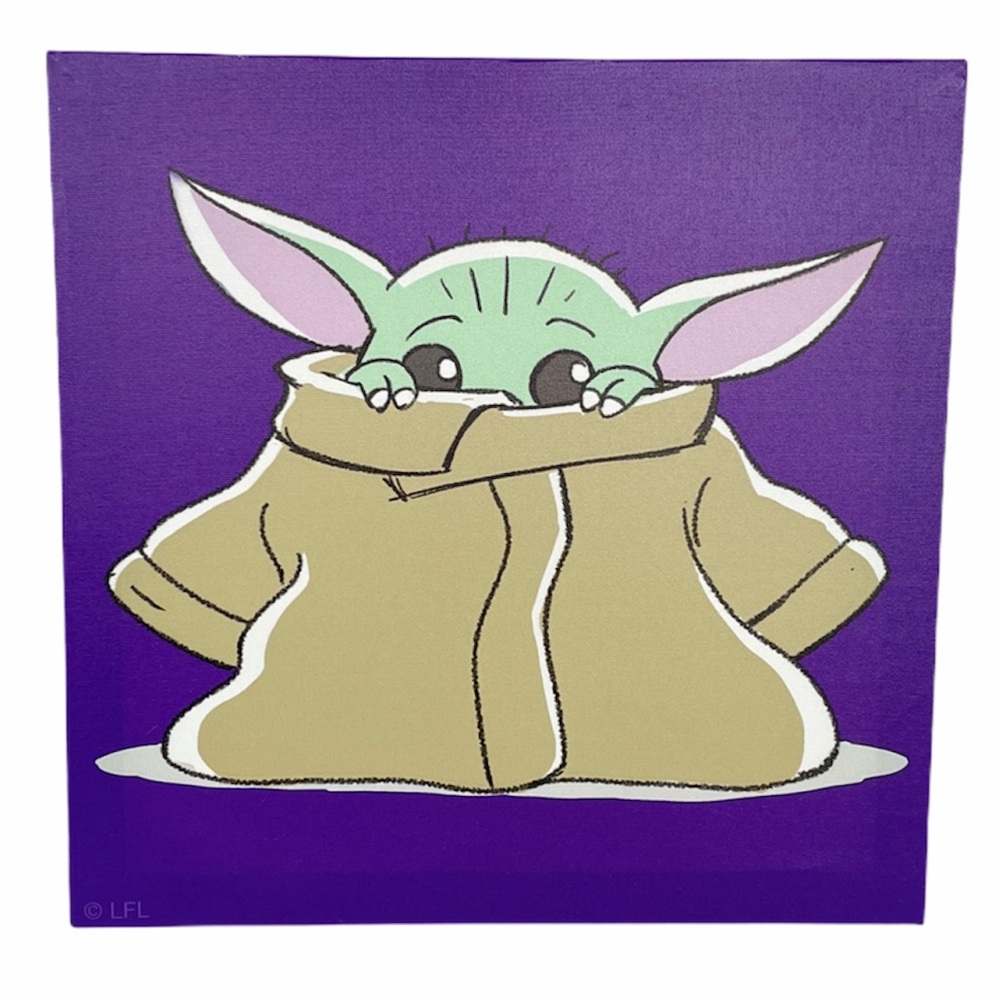 Star Wars Baby Yoda Hiding Picture, 11.75x11.75”